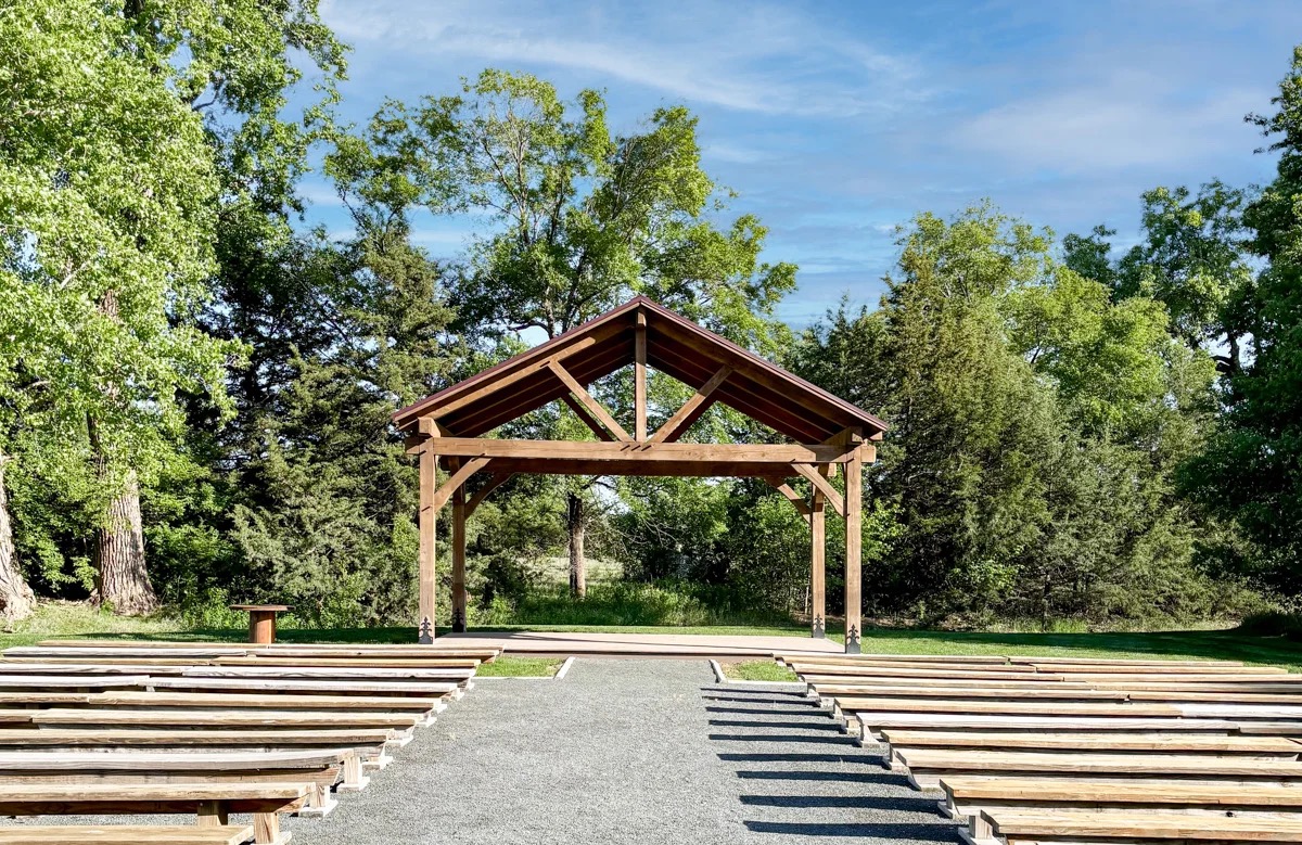 pavilion for outdoor venue with rows of seating